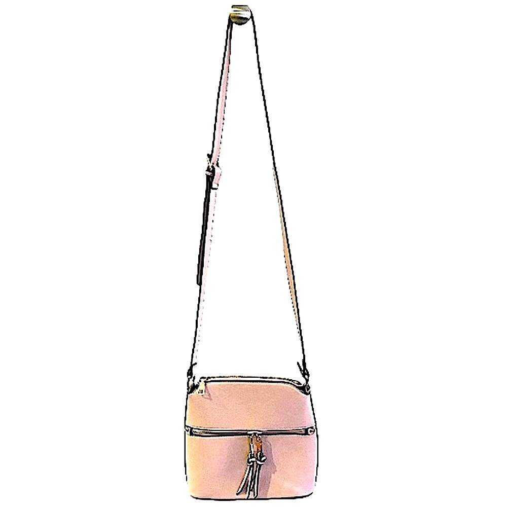 Pink blush colored faux leather crossbody bag - Picture 6 of 6